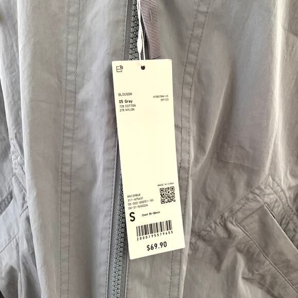 Uniqlo U Hooded Full Zip Blouson in Gray / Blue - Picture 10 of 14